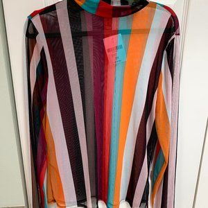 NWT Forever 21 Sheer Striped Top 2X